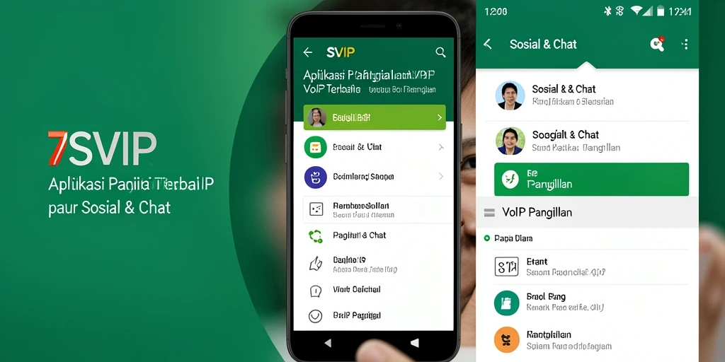 Tampilan antarmuka aplikasi 7SVIP untuk panggilan VoIP yang intuitif.