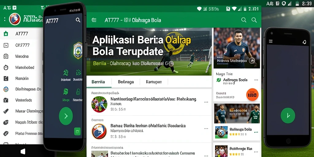 Antarmuka AT777 menampilkan berita Olahraga Bola yang menarik.
