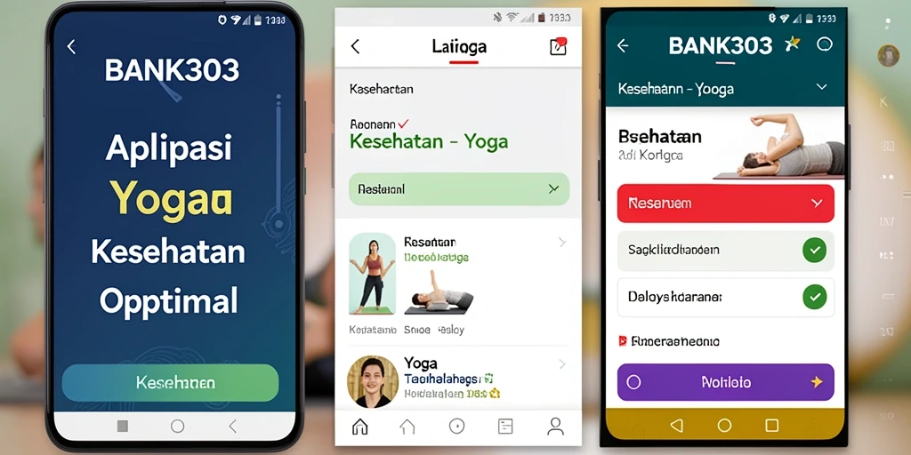Antarmuka BANK303 menampilkan sesi Yoga yang interaktif dan mudah diakses.