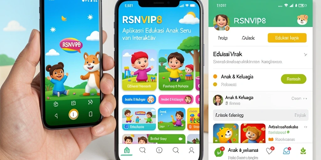 Antarmuka menarik dan edukatif RSNVIP8 untuk anak-anak.