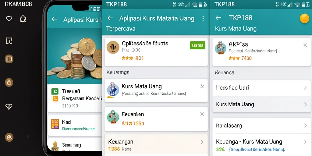 Antarmuka utama TKP188 yang menampilkan kurs mata uang terbaru.