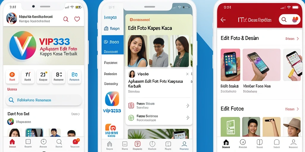 Tampilan screenshot utama VIP333 dengan fungsi Edit Foto Kertas Kaca.