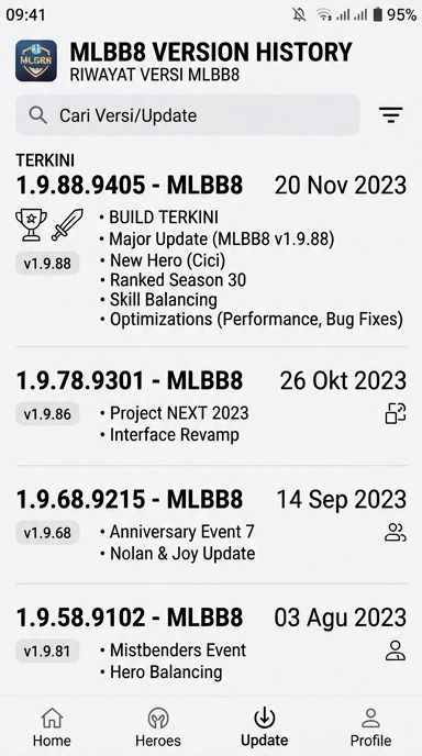 Riwayat Versi mlbb8 untuk Pengguna Android